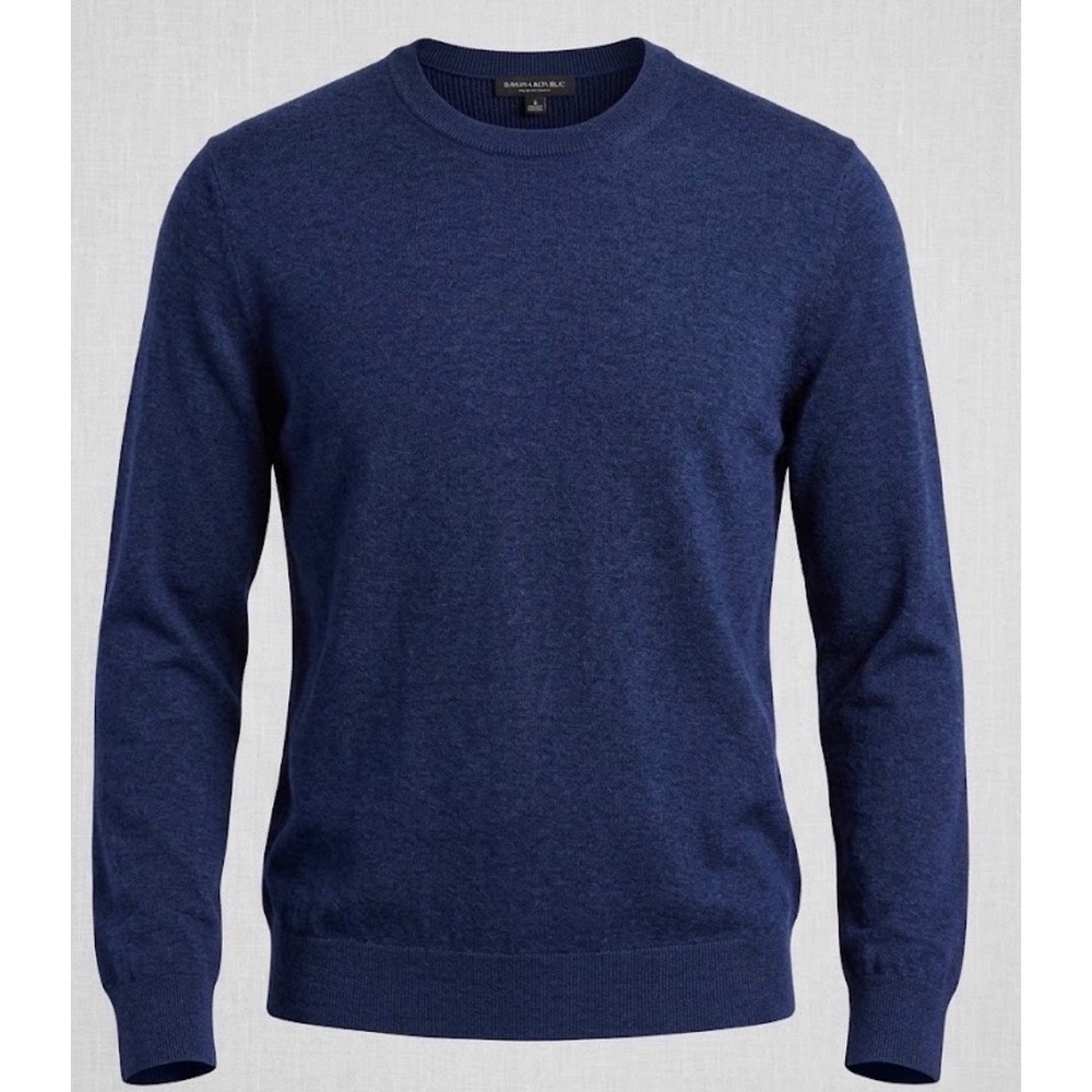 Banana Republic Mens XL Navy Blue 100% Merino Wool Crewneck Sweater